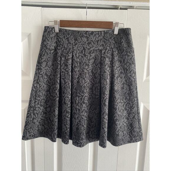 Loft Women's 10 Gray Fit and Flare Gray Jaquard Skirt Corpcore Academia - Picture 1 of 7